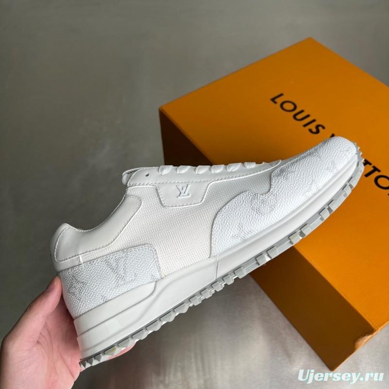 Lv Run Away Calfskin Leather Round Toe Lace-Up Low Top Casual Shoes Men's - YC