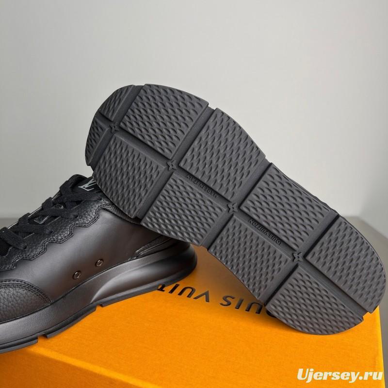 Lv Classic Leather Round Toe Lace-Up Low Top Casual Shoes - YC