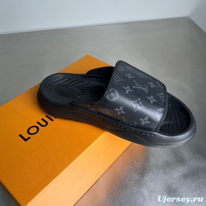 Louis Vuitton Miami Mule Slip-On Sandals with Hook-and-Loop Fastener - YC