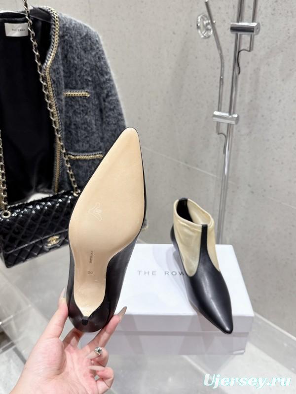 THEROW 2025SS French Retro Simple Style Mesh Kitten Heel Sandals - KFY00320