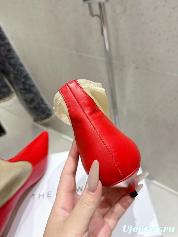 THEROW 2025SS French Retro Minimalist Style Mesh Kitten Heel Sandals - KFY00320