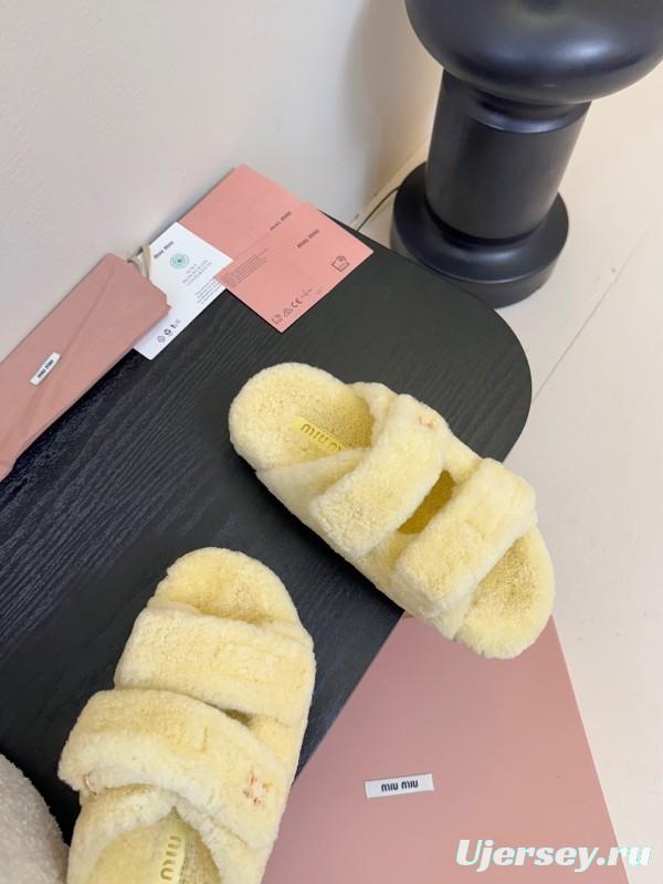 Miu Miu 2025 SS Fur Slides - KFY00310