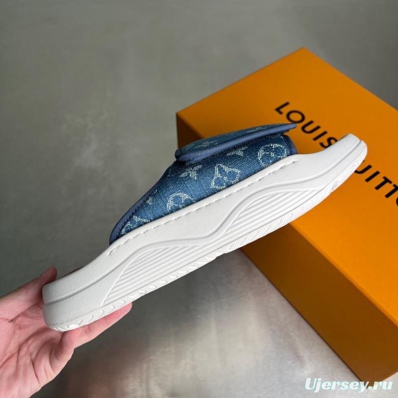 Louis Vuitton Miami Mule Slip-On Sandals with Hook-and-Loop Fastener - YC