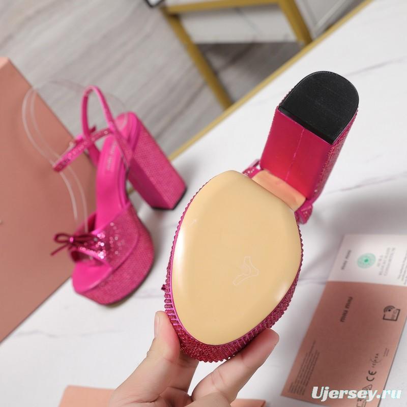 MIUMIU Bling Crystal Sandals with Swarovski Elements - KFY00340