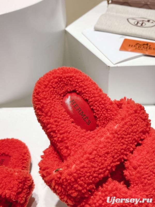 H Love Uncle Full Fur Slippers with Grain Fur - LY00300