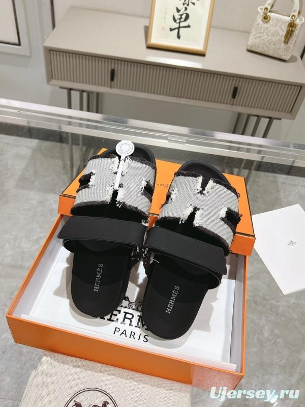 H Sandals 2025SS Latest Official Two-Uncle Flowy Tassel Sandals - LY00270