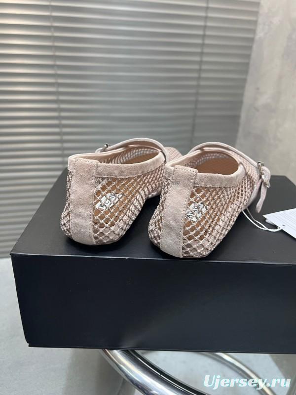 ALAIA 2025 Spring Summer Collection New Color Net Flat Sandals - KFY00270
