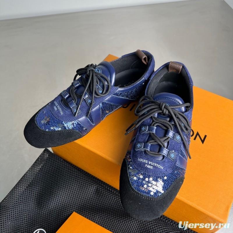 L v Sneakerina 2025/SS Ballet Round Toe Lace-Up Low Top Casual Lifestyle Shoes - YC