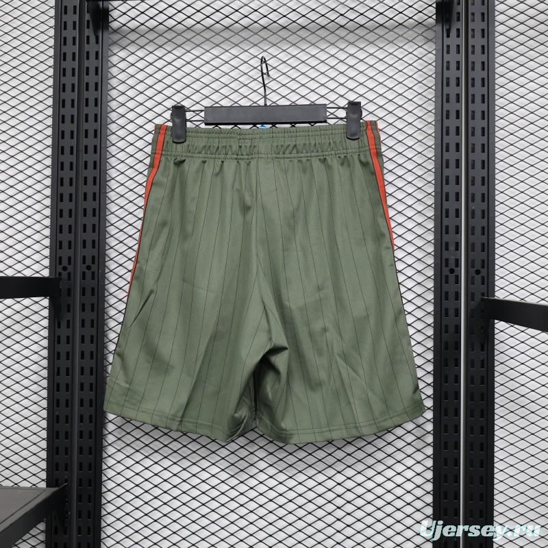 Player Version 25/26 Bayern Munich Olive Green with Orange Side Stripes Shorts