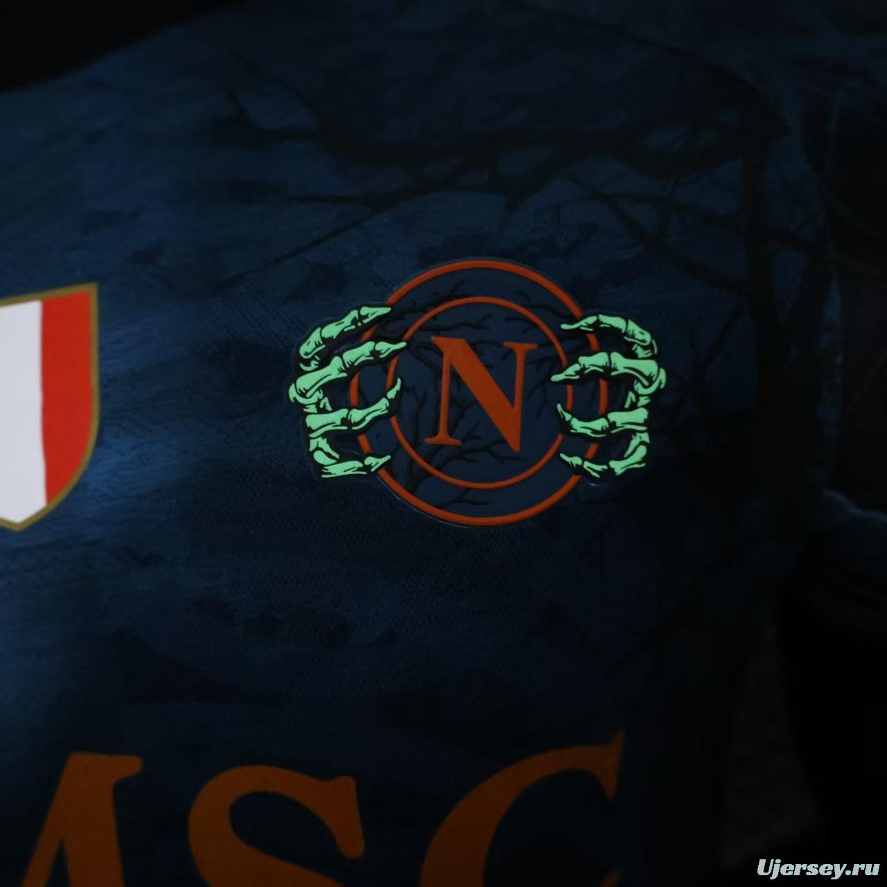 Player Version 25/26 Napoli Halloween Blue Jersey-Glow In Dark