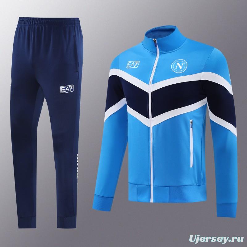 25/26 Napoli Blue/Black Full Zipper Jacket+Long Pants