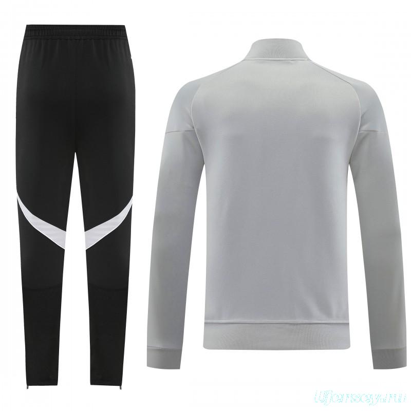 2025 Adidas Grey Full Zipper Jacket+Long Pants