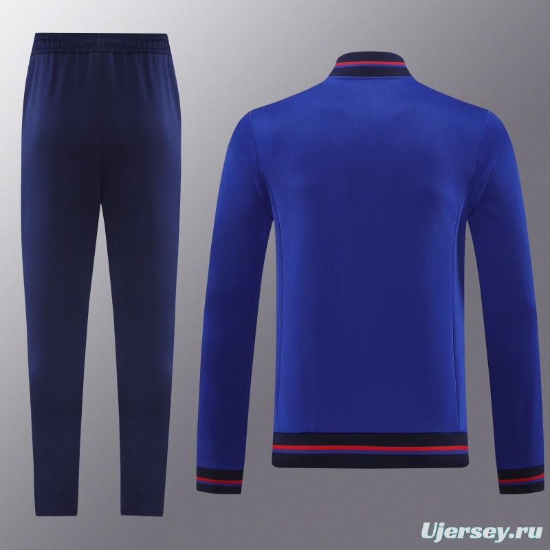 25/26 Olympique lyonnais/Lyon Blue Full Zipper Jacket+Long Pants