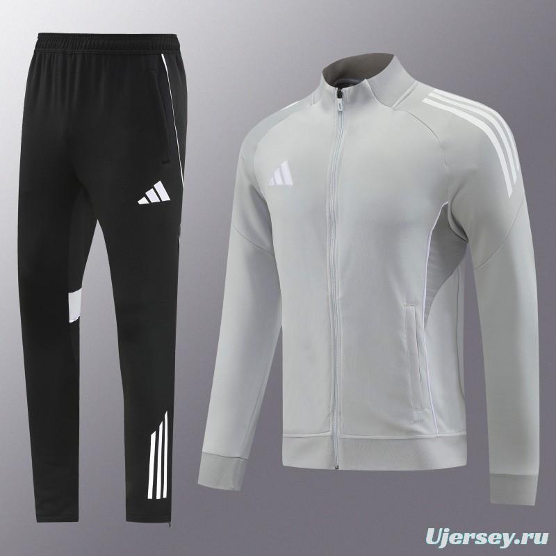 2025 Adidas Grey Full Zipper Jacket+Long Pants