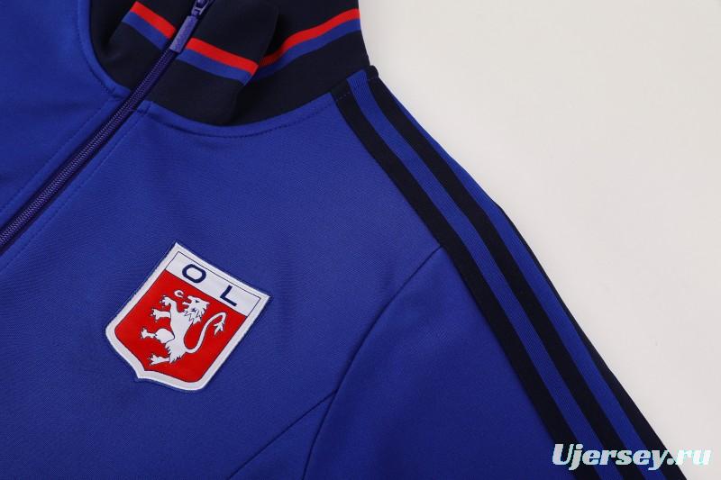 25/26 Olympique lyonnais/Lyon Blue Full Zipper Jacket+Long Pants