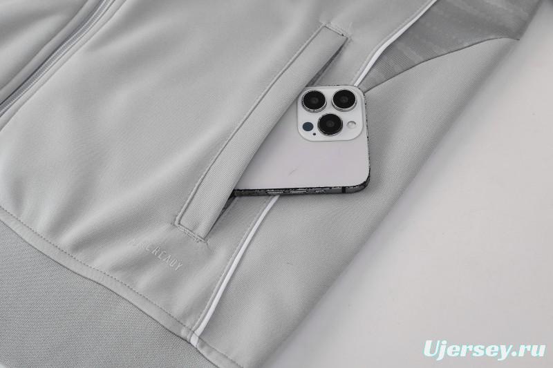 2025 Adidas Grey Full Zipper Jacket+Long Pants