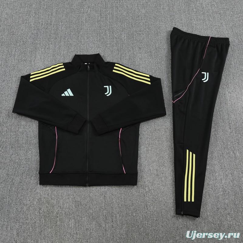 25/26 Juventus Black FULL Zipper Jacket Tracksuit +Long Pants