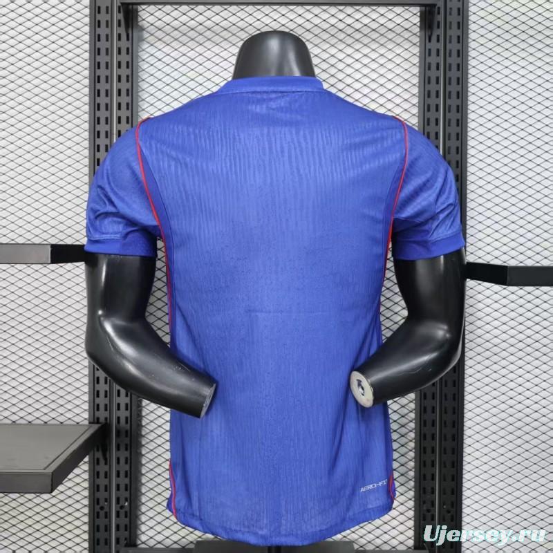 Player Version 2026 Croatia Away Blue with Subtle Checkerboard Pattern Jersey