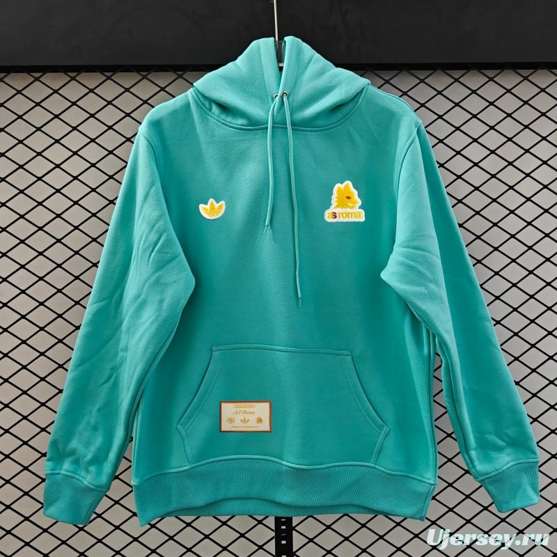 25/26 Adidas x AS Roma Retro  Embroidered Logo Hoodie 9 Colors