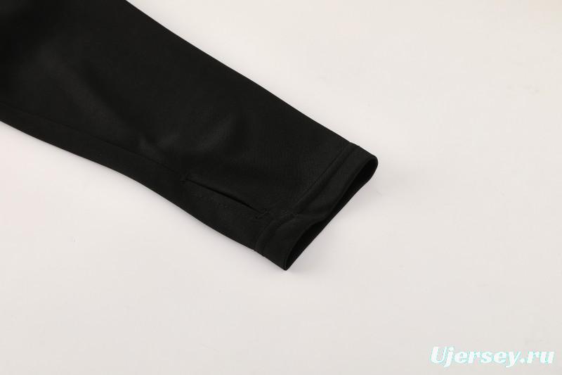 25/26  Adidas Black Full zipper Jacket Tracksuit+ long pants