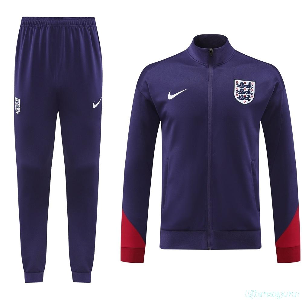 24/25  England Purple Full zipper Jacket Tracksuit+ long pants