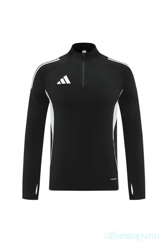 25/26  Adidas Black Full zipper Jacket Tracksuit+ long pants