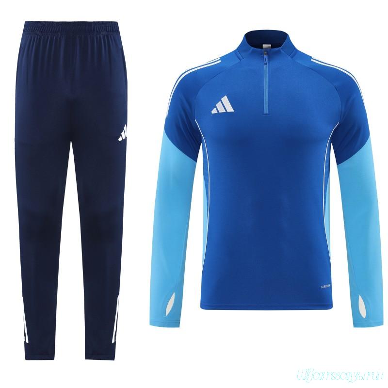 25/26  Adidas Royal Blue/Sky Blue Full zipper Jacket Tracksuit+ long pants