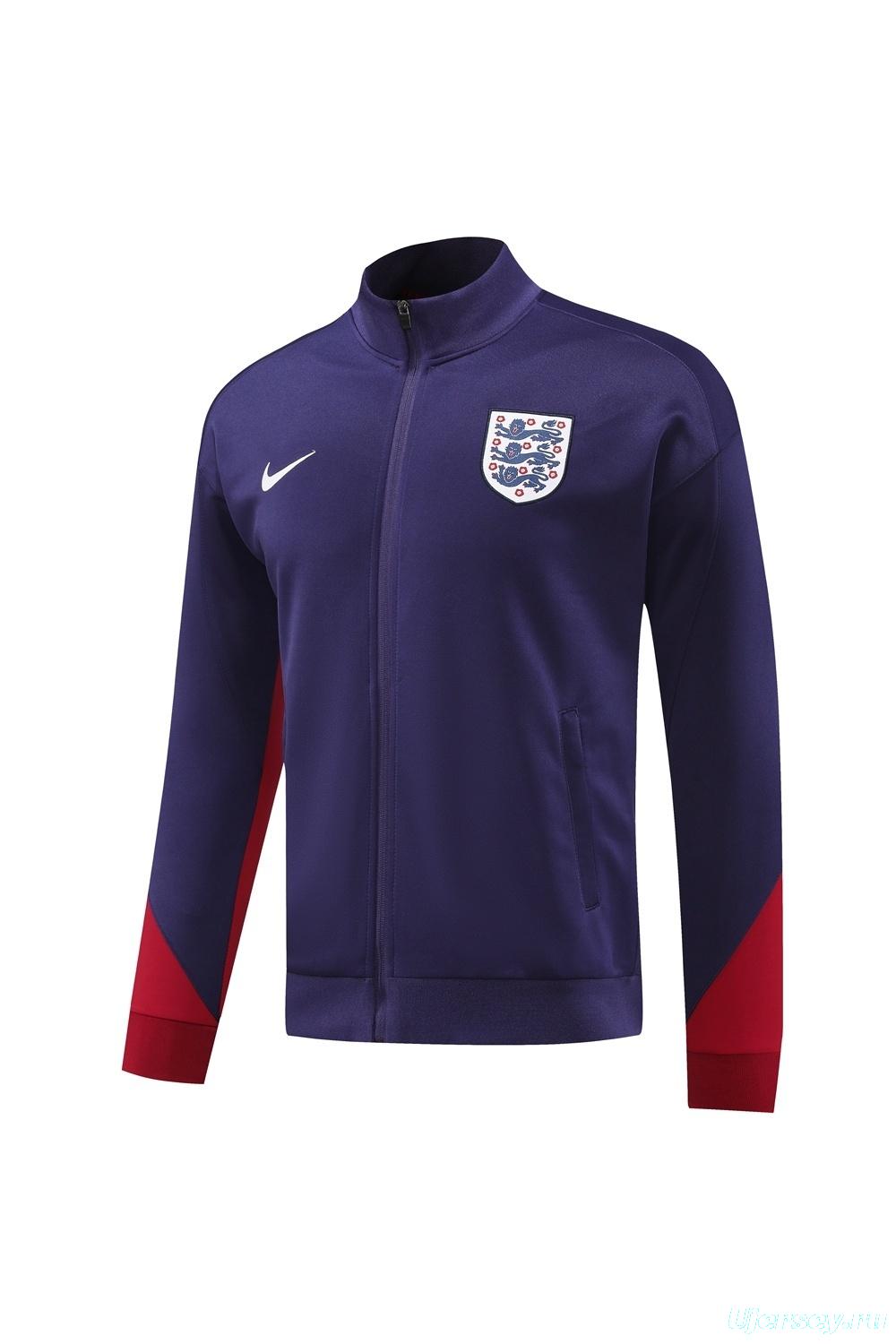 24/25  England Purple Full zipper Jacket Tracksuit+ long pants