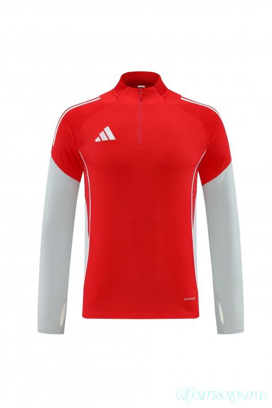 25/26  Adidas Red/White Full zipper Jacket Tracksuit+ long pants