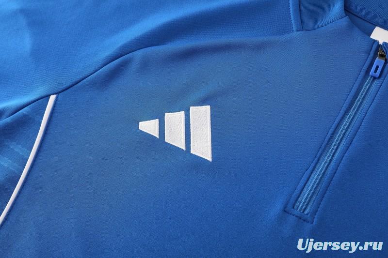 25/26  Adidas Royal Blue/Sky Blue Full zipper Jacket Tracksuit+ long pants