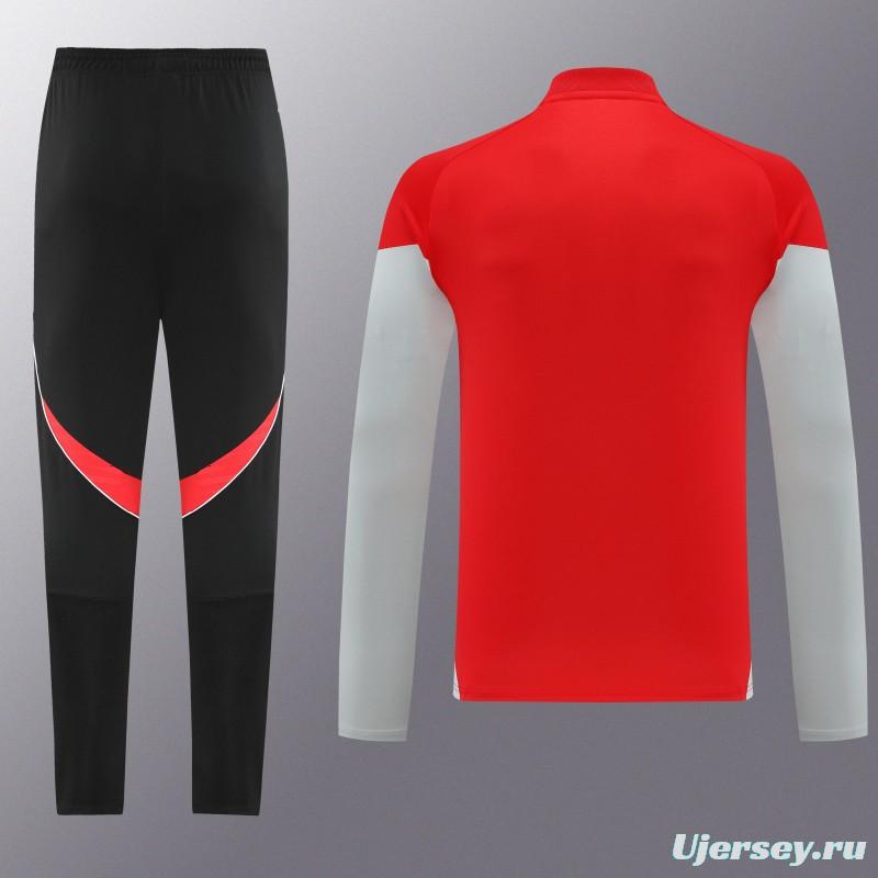 25/26  Adidas Red/White Full zipper Jacket Tracksuit+ long pants