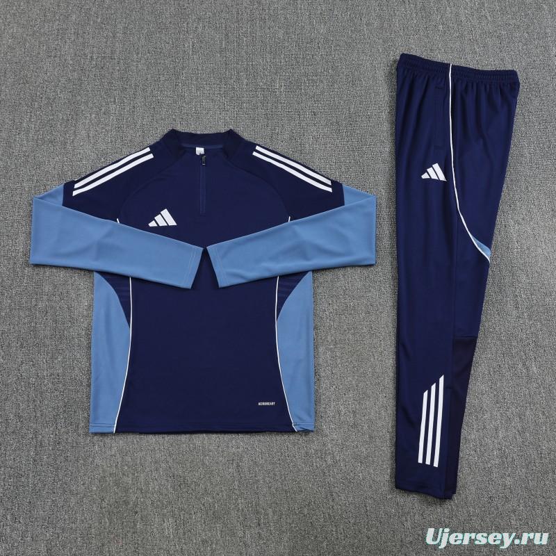 25/26  Adidas Navy Blue Full zipper Jacket Tracksuit+ long pants