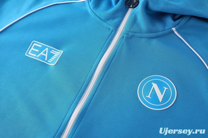 25/26  Napoli Sky Blue  Full zipper Jacket Tracksuit+ long pants