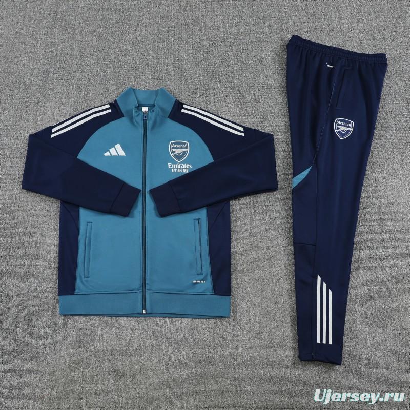 25/26 Arsenal  Navy Blue  Full zipper Jacket Tracksuit+ long pants