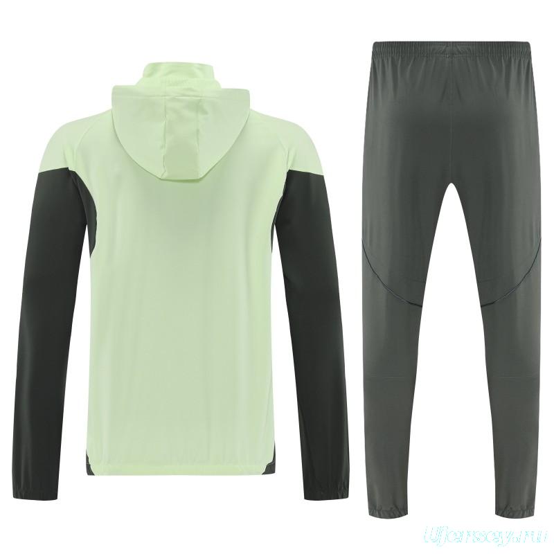 25/26 Real Madrid Mint Green Full zipper Jacket Tracksuit+ long pants