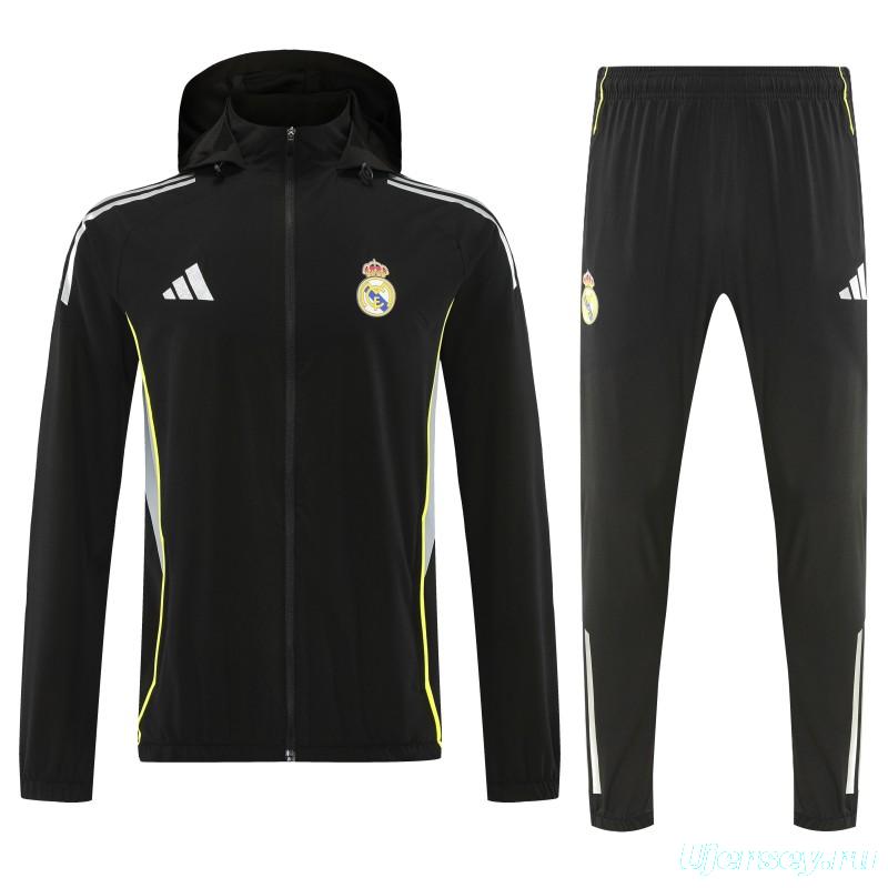 25/26 Real Madrid Blue Full zipper Jacket Tracksuit+ long pants