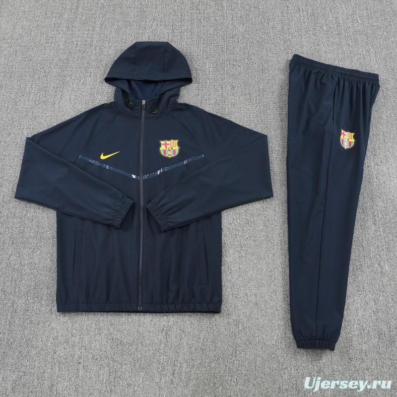 25/26 Barcelona Royal Navy Blue Full zipper Jacket Tracksuit+ long pants