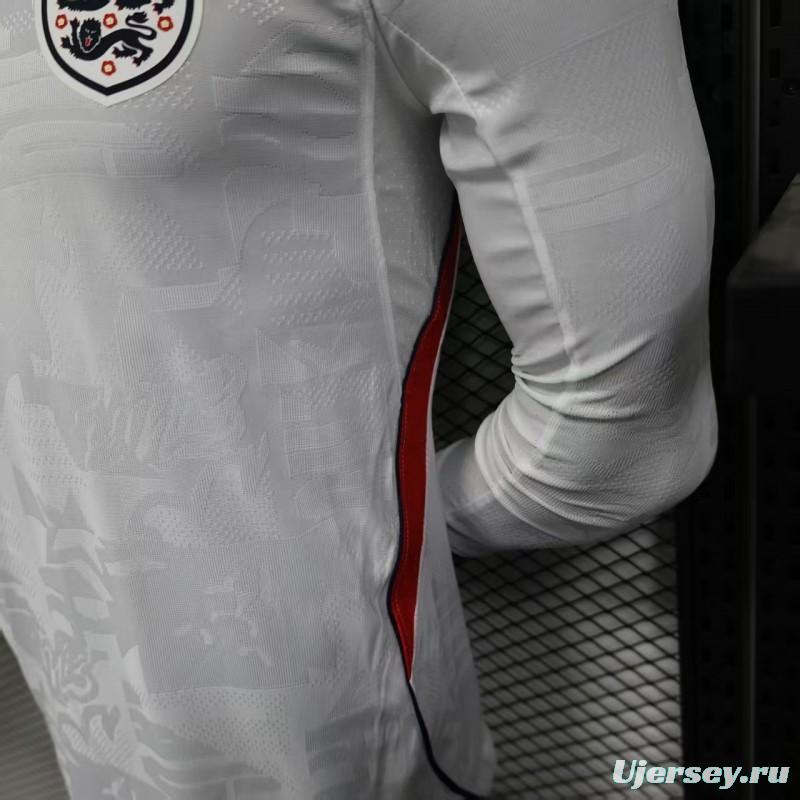 25/26 Player Version  England Home Long Sleeve Jersey
