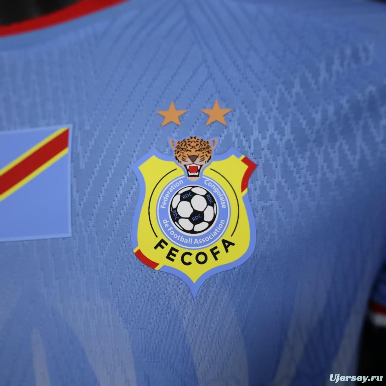 Player Version 2026 DR Congo Home Sky Blue Flame Jersey