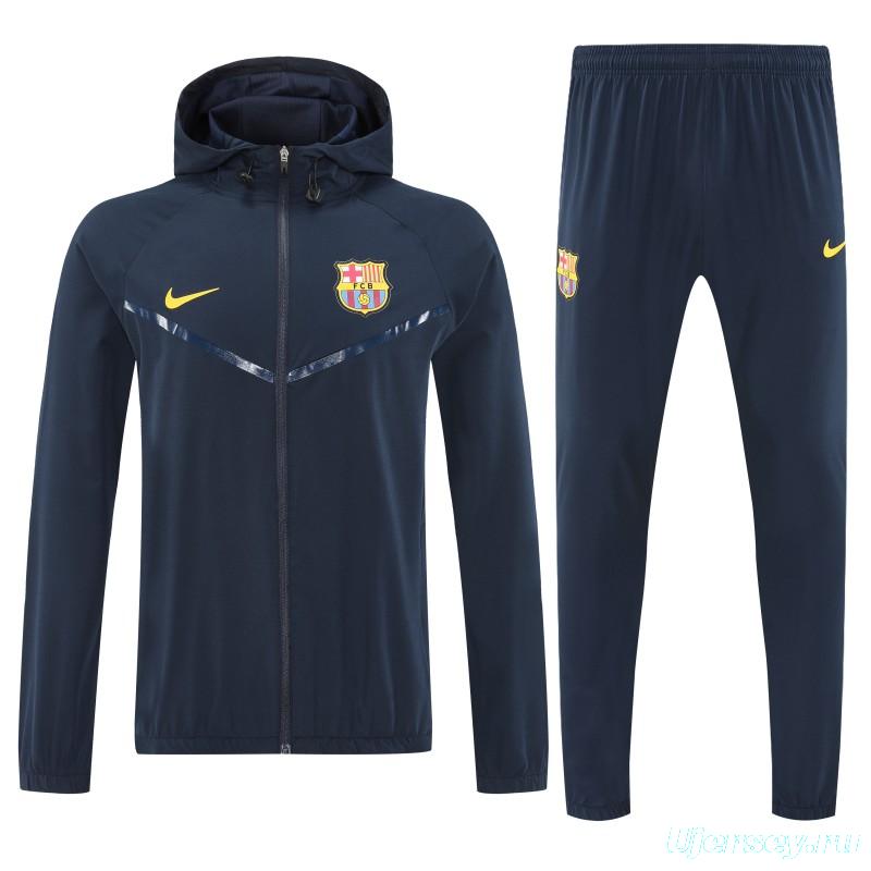 25/26 Barcelona Royal Navy Blue Full zipper Jacket Tracksuit+ long pants