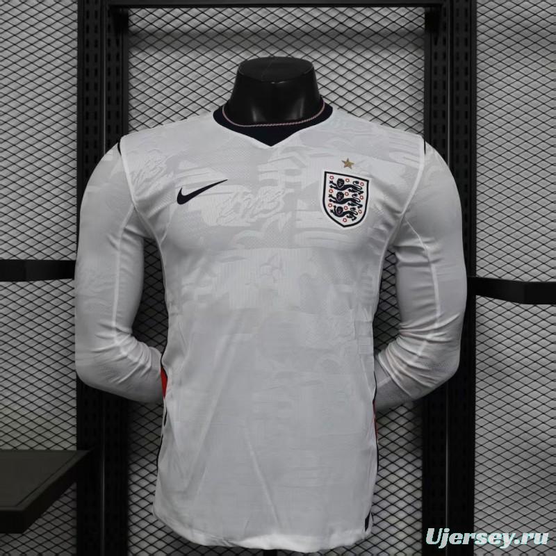25/26 Player Version  England Home Long Sleeve Jersey