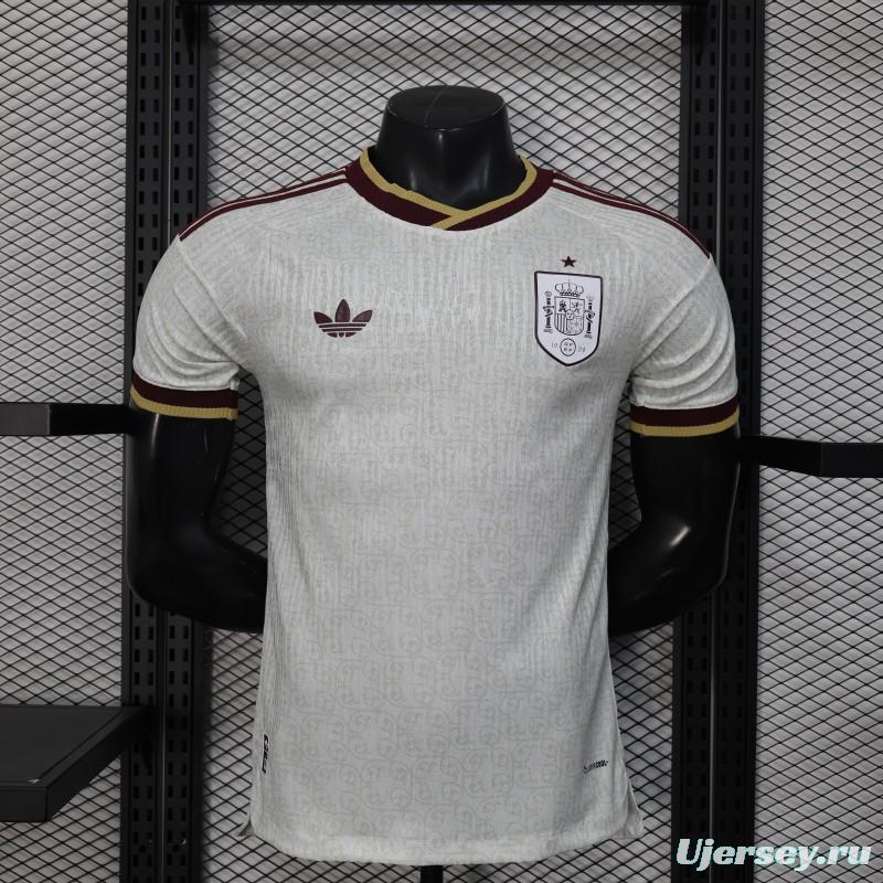 2026 Player Version  Spain Away Off-White Jersey
