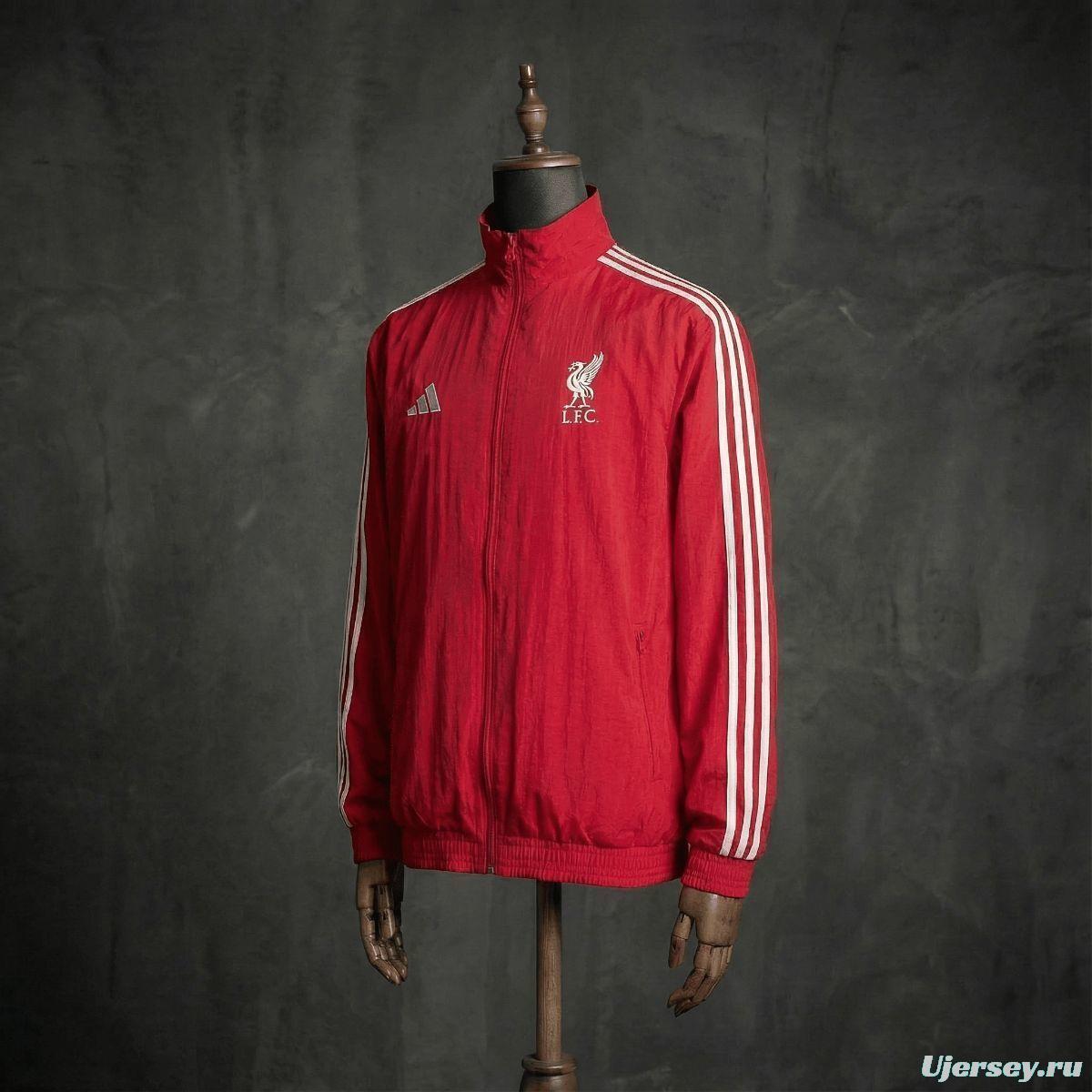 2026 Liverpool Red And White Reversible Full Zipper Jacket