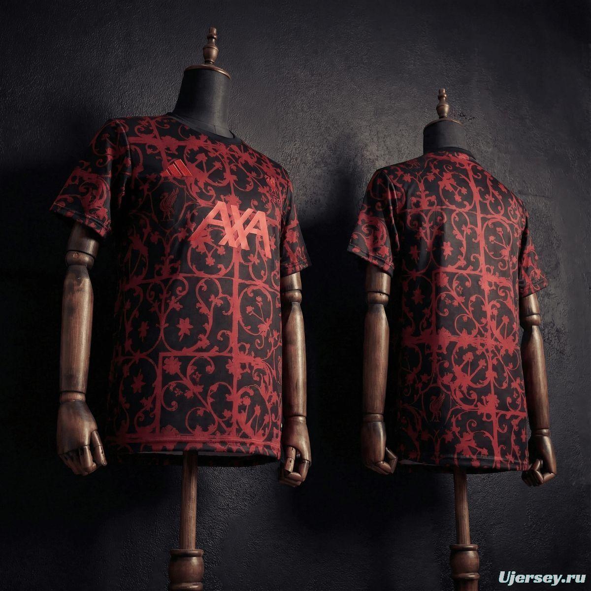 25/26 Liverpool Training Jersey Red And Black Jersey