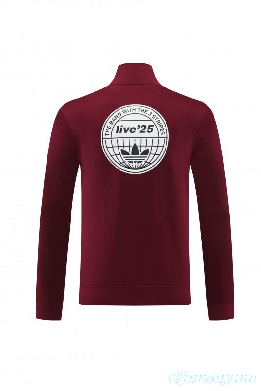 2026 Adidas x OASIS Wine Full Zipper Jacket + Long Pants