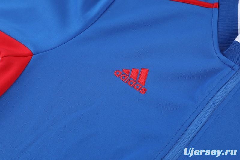 2026 Adidas Blue Full Zipper Jacket + Black Long Pants