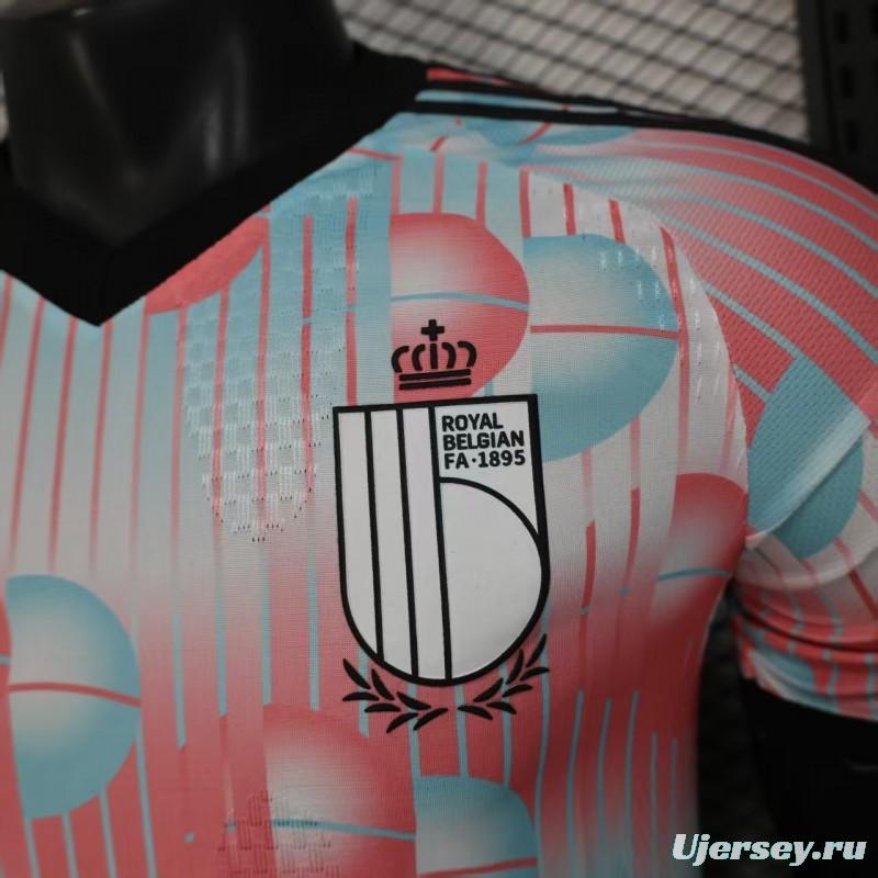 2026 Player Version Belgium Away White Pink Jersey