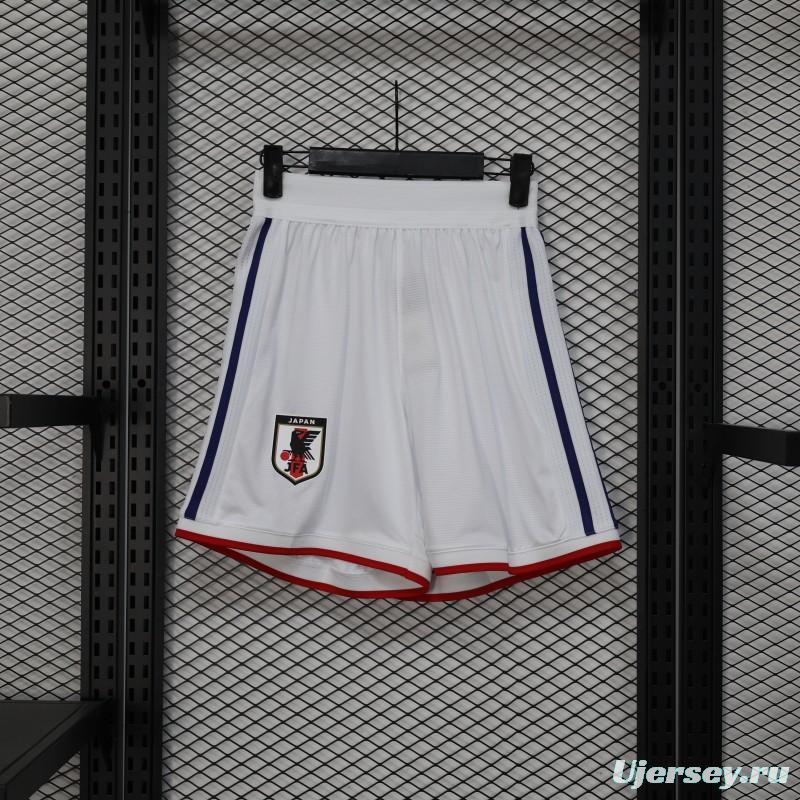 2026 Player Version Japan White with Navy Blue Stripes Shorts