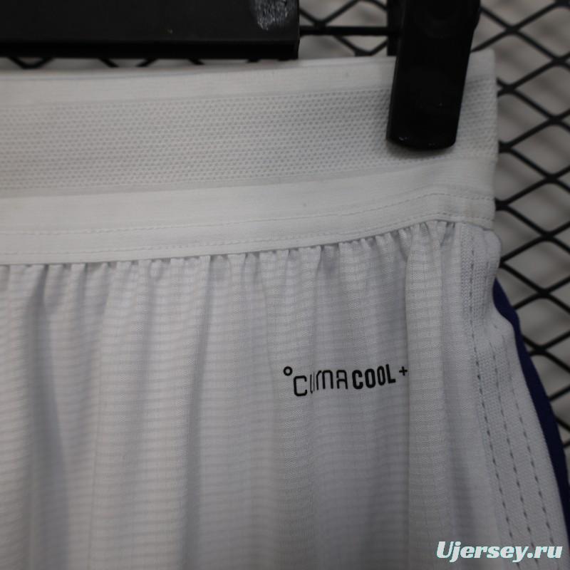 2026 Player Version Japan White with Navy Blue Stripes Shorts