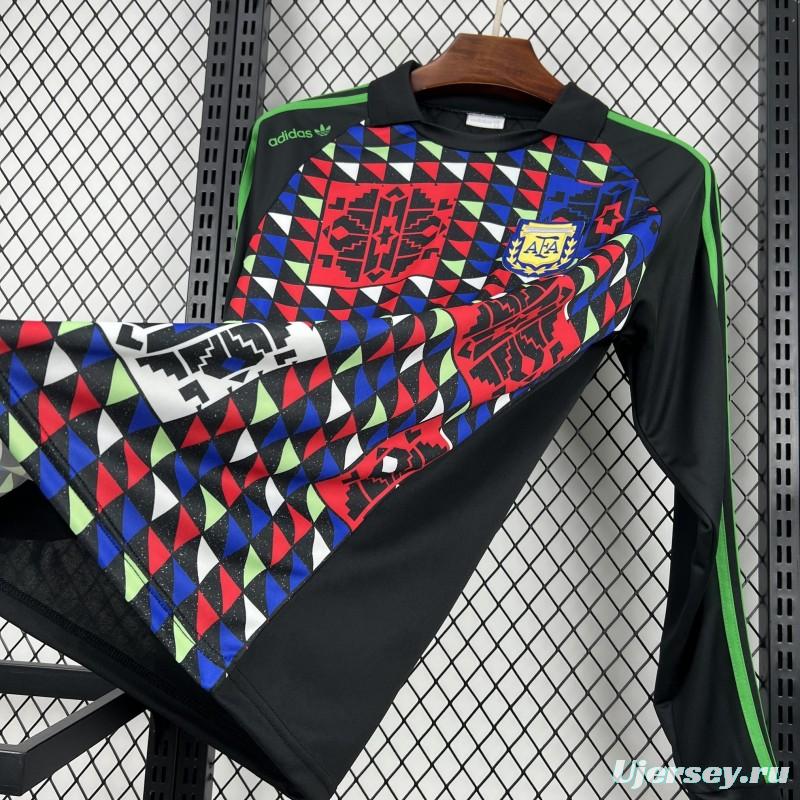 1990 Retro Argentina Goalkeeper Long Sleeve Jersey